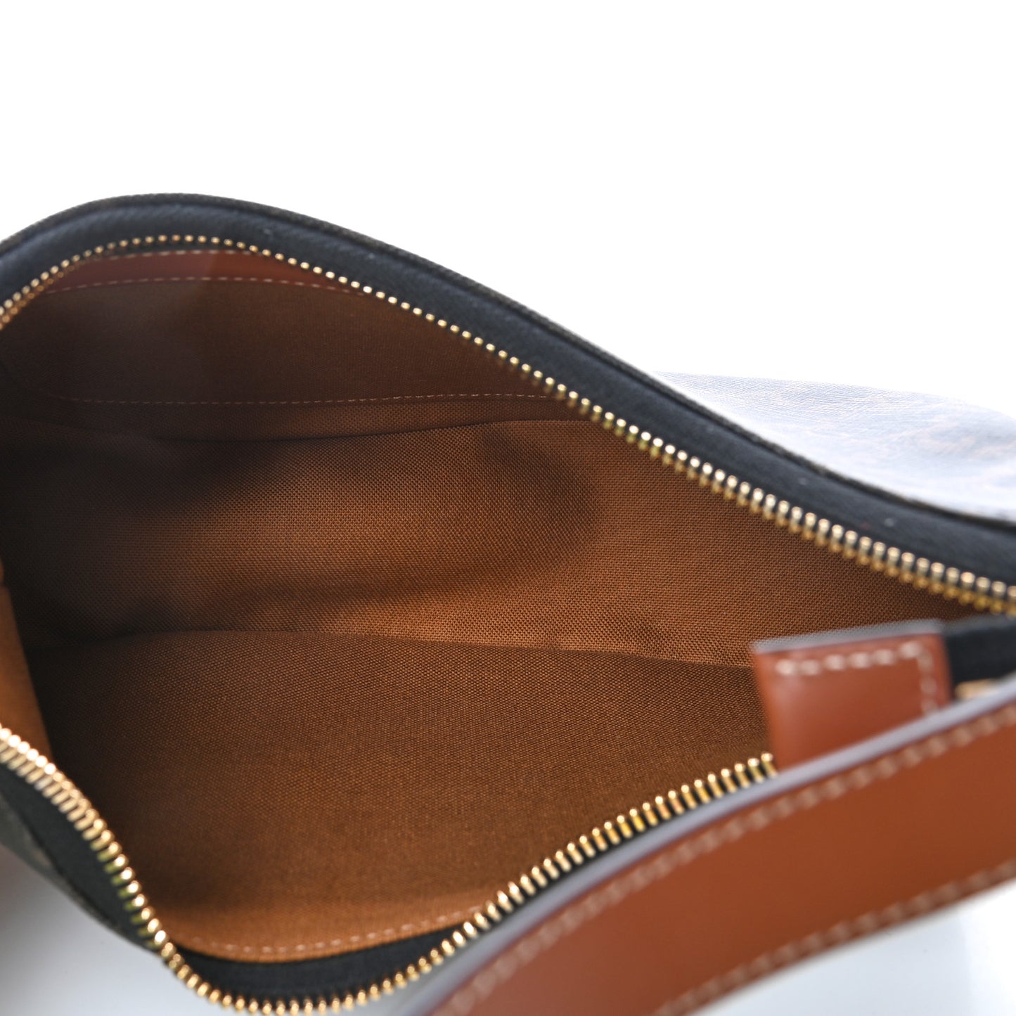 Triomphe Canvas Calfskin Ava Shoulder Bag Tan