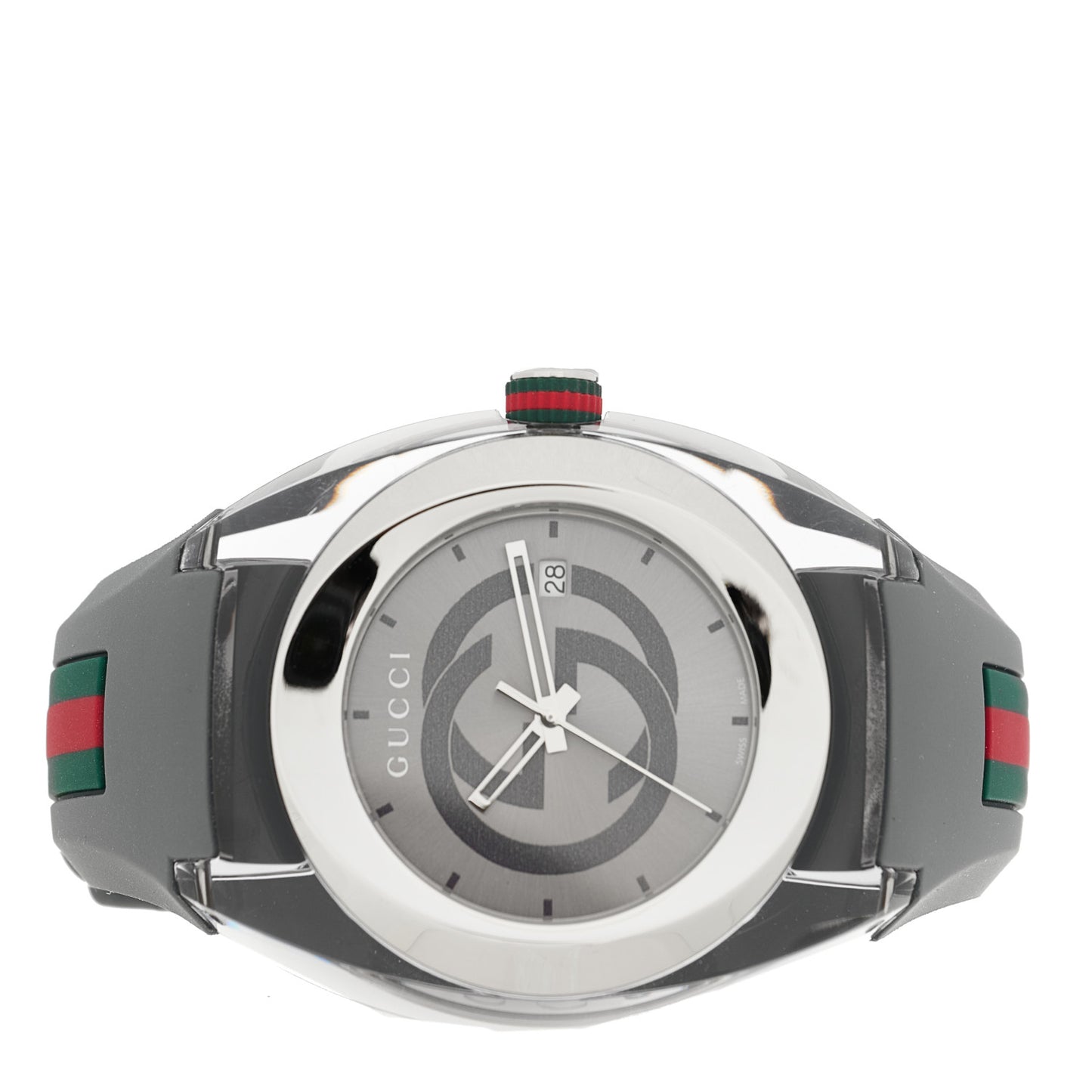 Stainless Steel Rubber 46mm Sync Web Quartz Watch Grey