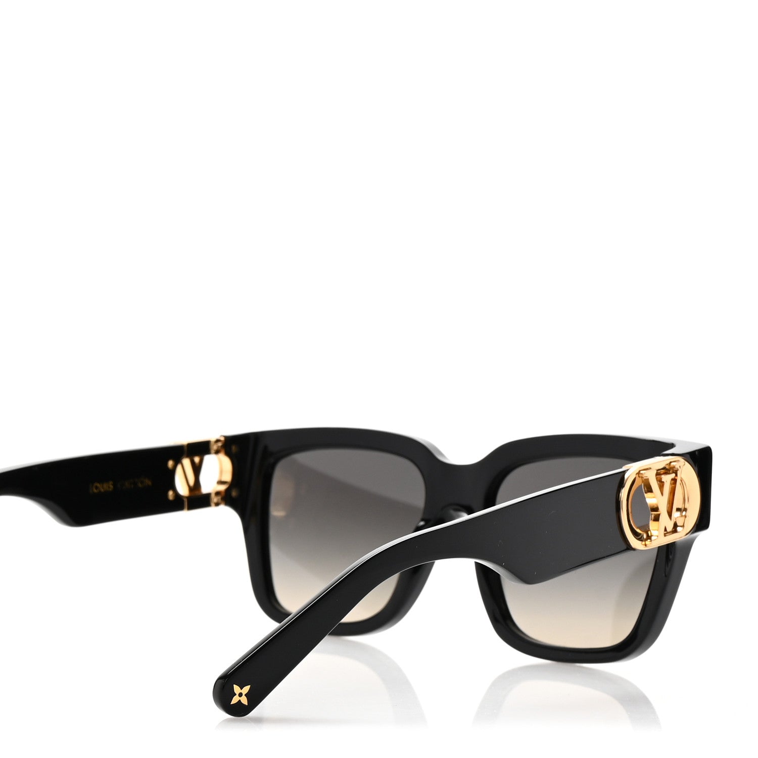 Louis Vuitton Acetate LV Link PM Square Sunglasses Z1566W Black