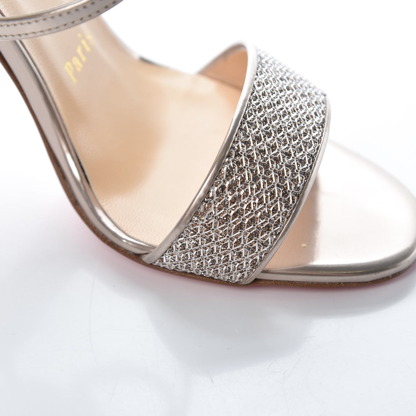 Glitter Mesh Choca Lux 100 Sandals 35 Silver