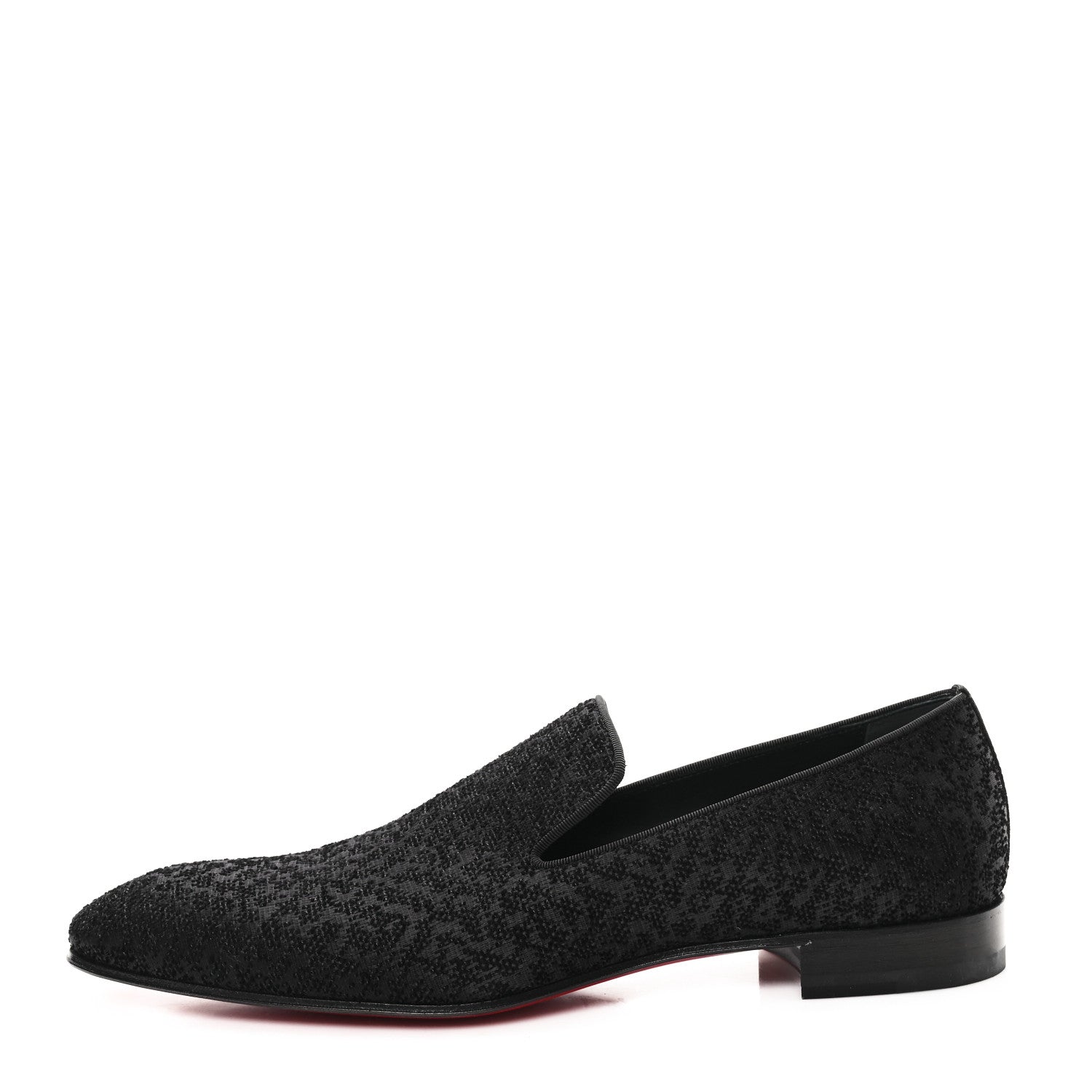 Christian Louboutin Embroidered Mens Flat Loafer 43 Black 1 of 8