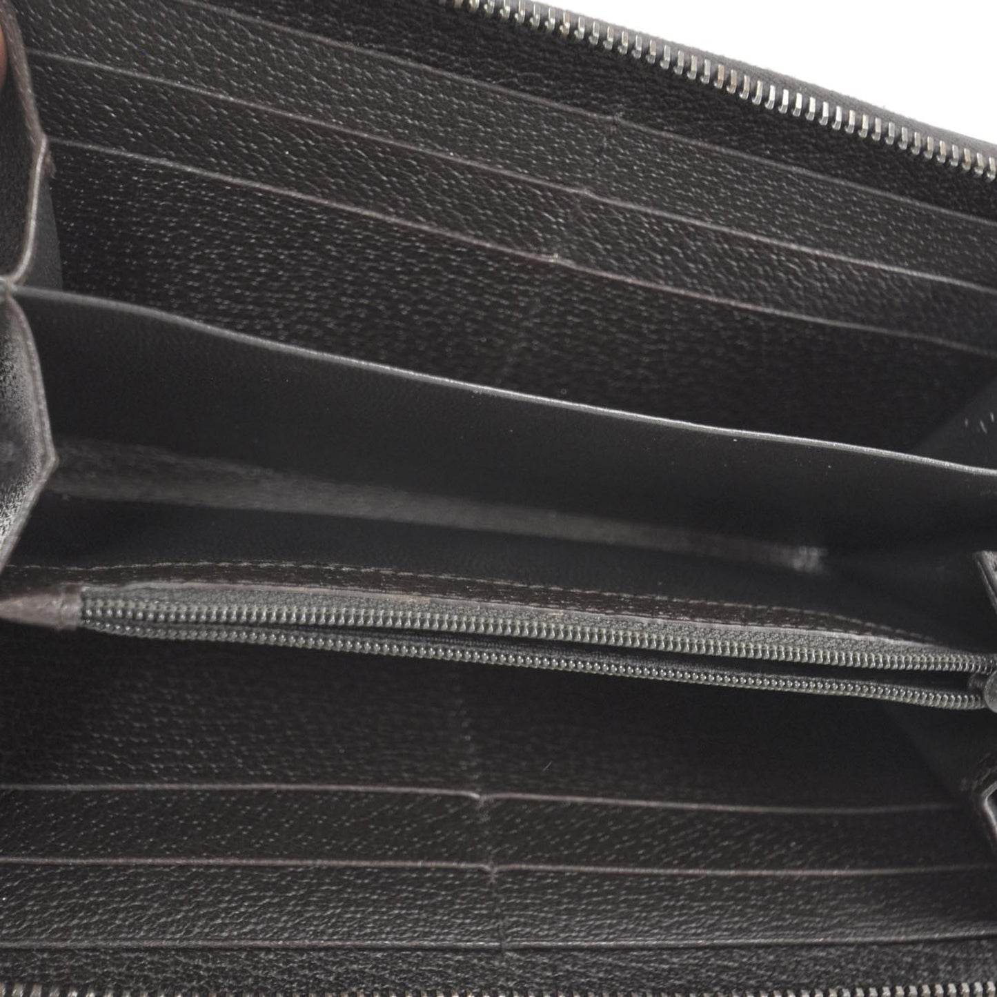 Monogram Metal Bar Zip Around Wallet Dark Brown
