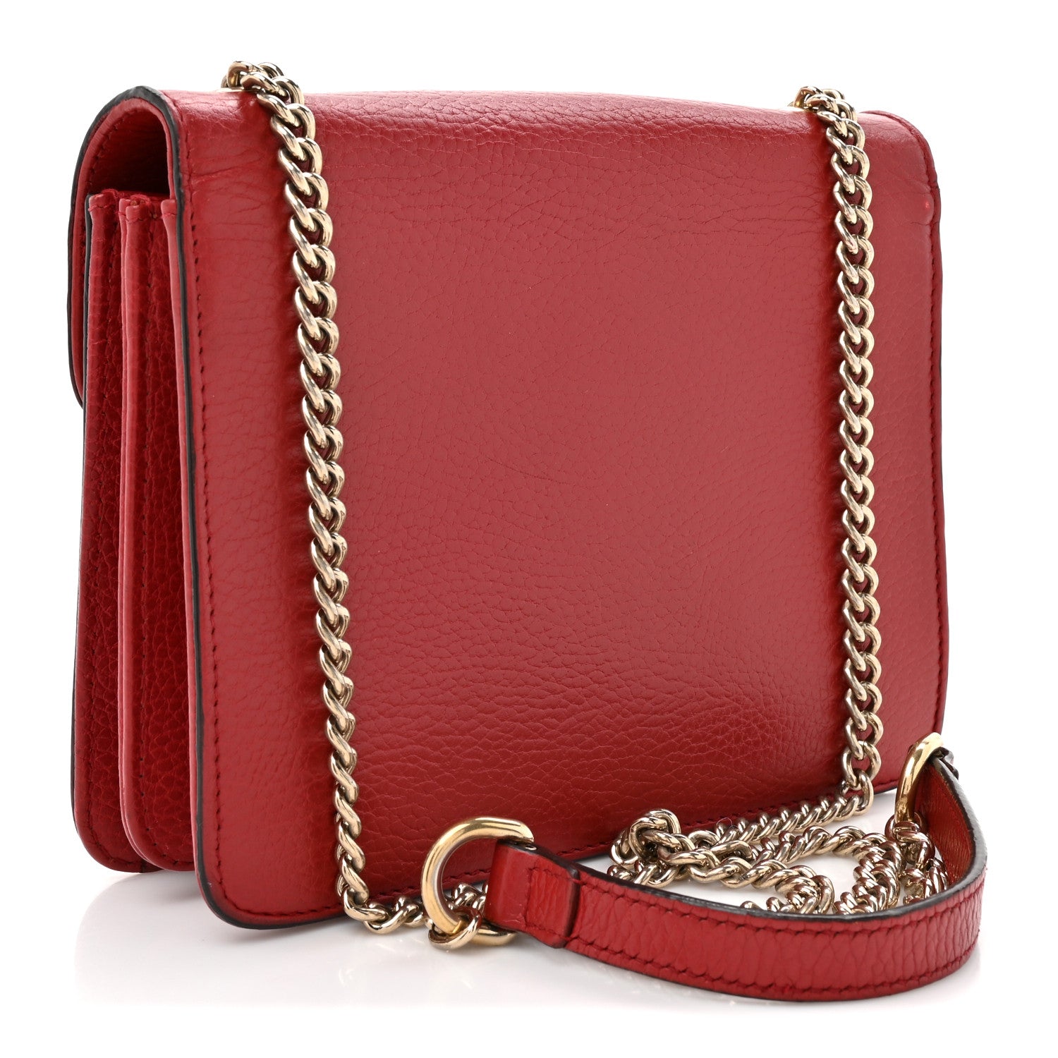 Gucci Dollar Calfskin Small Interlocking G Shoulder Bag Red 3 of 17