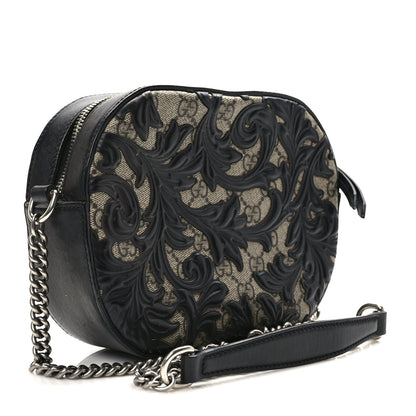 Gucci GG Supreme Monogram Arabesque Mini Chain Shoulder Bag Beige Black 3 of 9