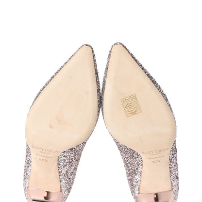 Jimmy Choo Glitter Pointy Toe Romy 60 Pumps 38.5 Tea Rose 8 of 10