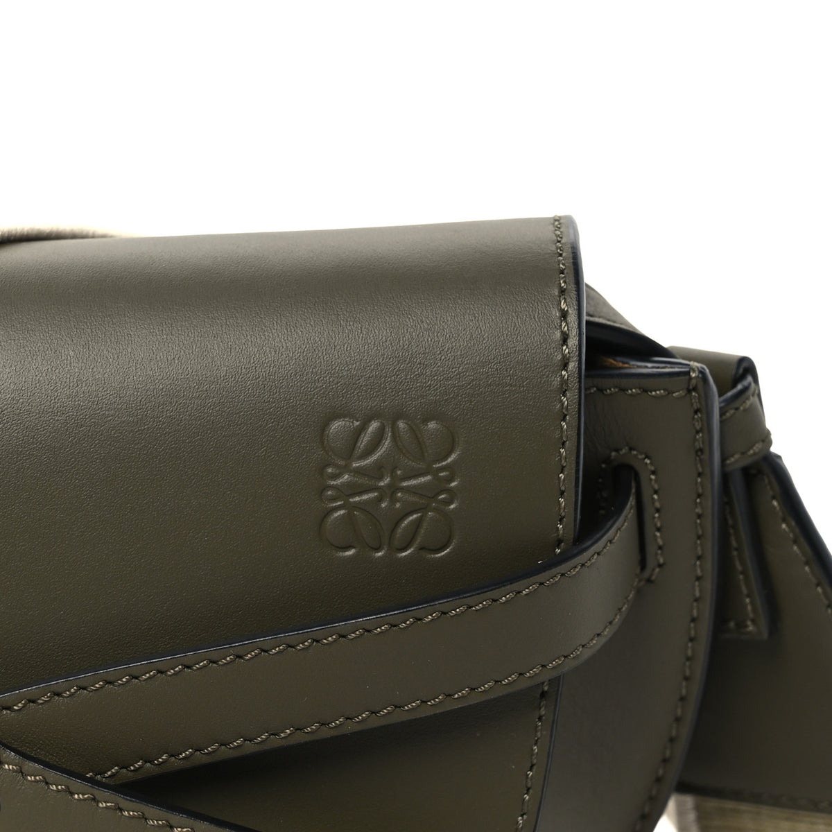 Calfskin Jacquard Mini Gate Dual Bag Autumn Green