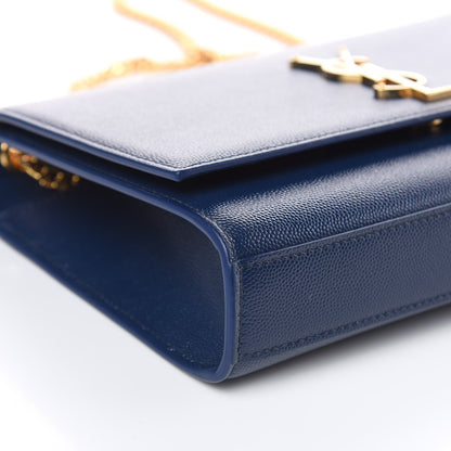 Saint Laurent Grain De Poudre Medium Classic Monogram Kate Satchel Denim Blue 8 of 10