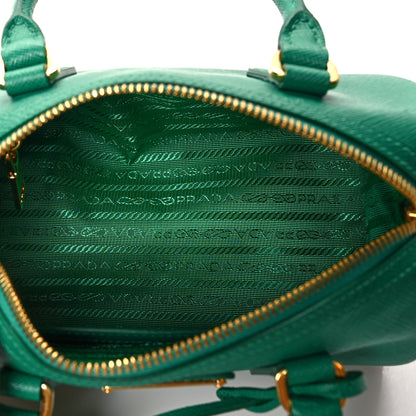 Prada Saffiano Lux Top Handle Crossbody Bag Mango 5 of 11