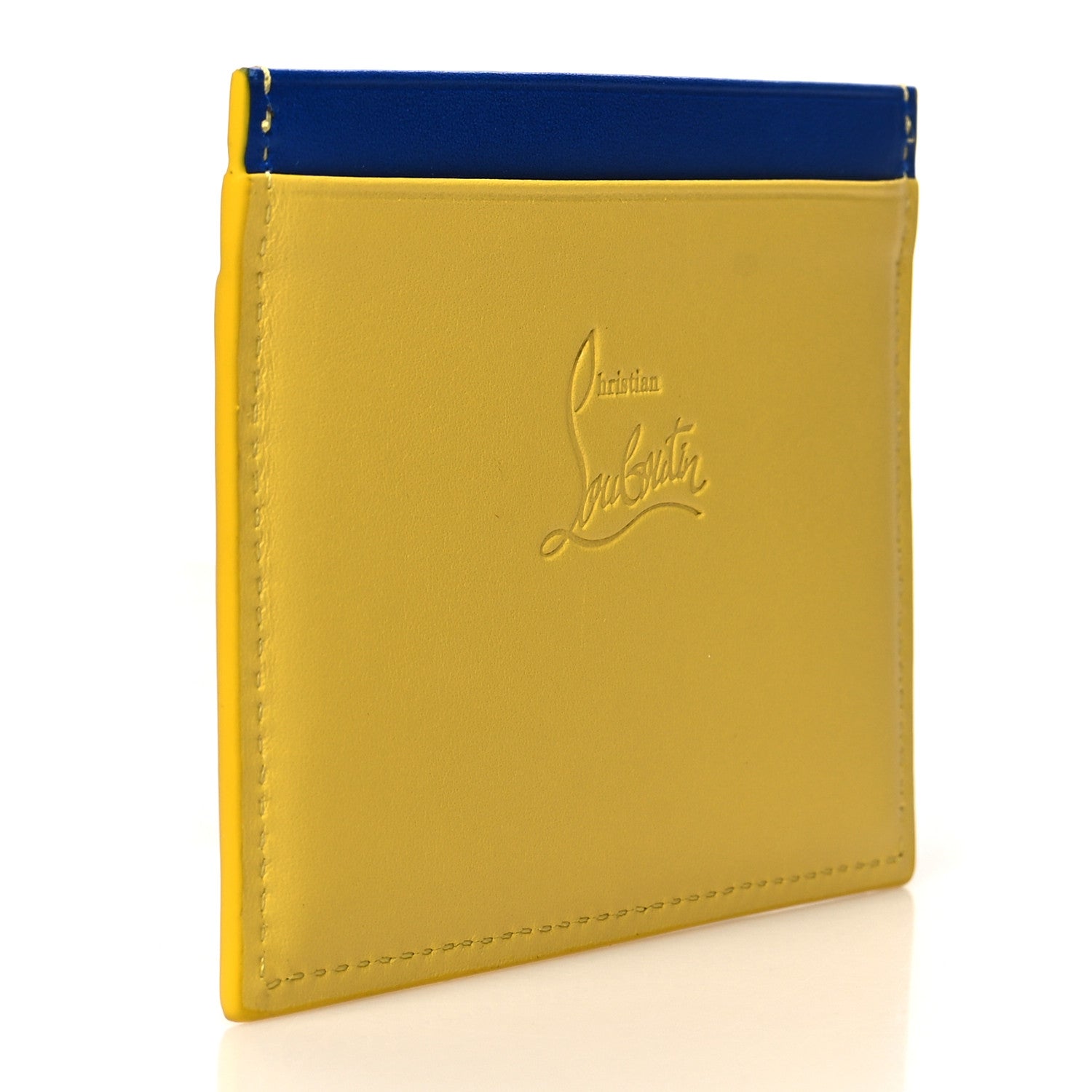 Christian Louboutin Calfskin Kios Card Holder Canari Pink Blue 3 of 9