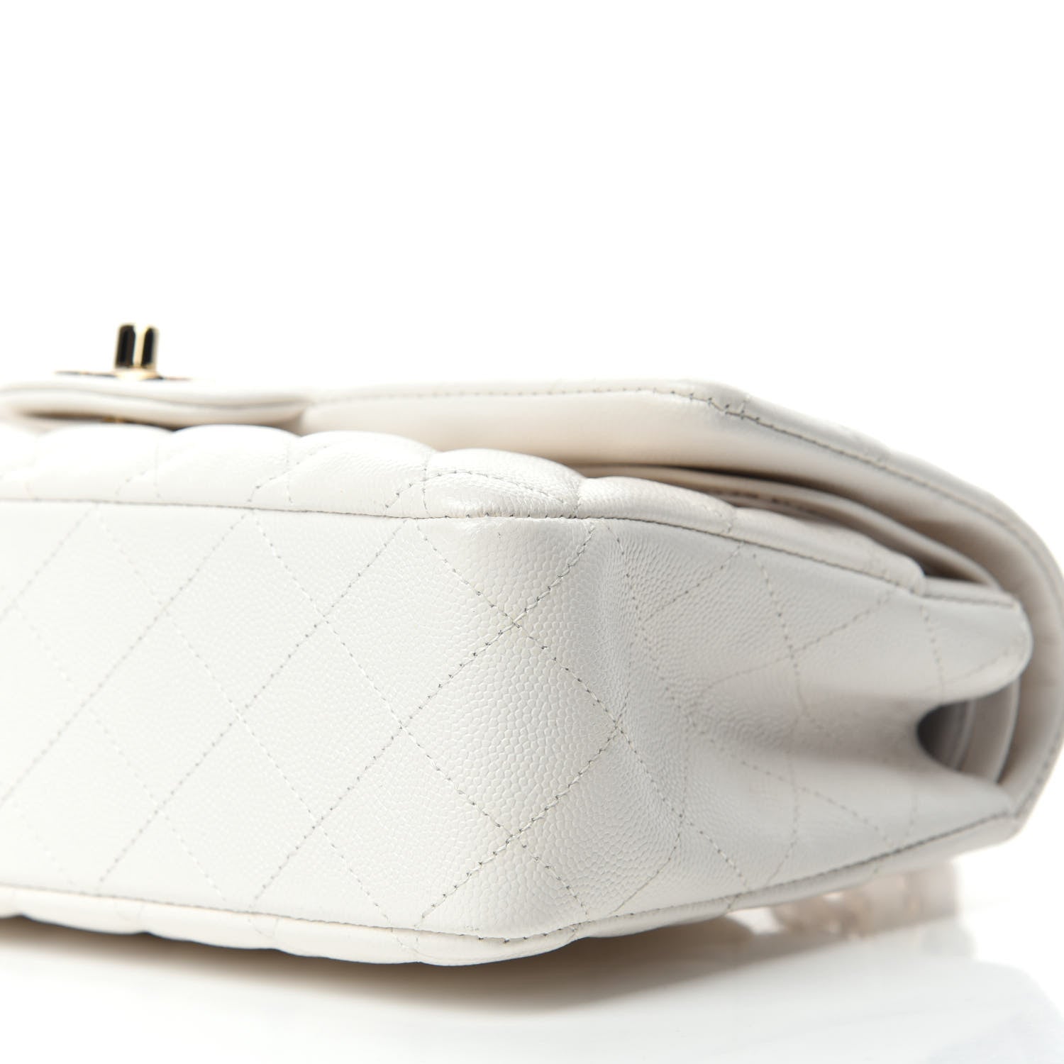 Chanel Caviar Quilted Medium Double Flap White 7 of 10