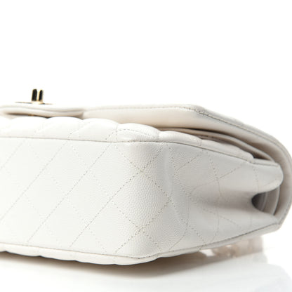 Chanel Caviar Quilted Medium Double Flap White 7 of 10