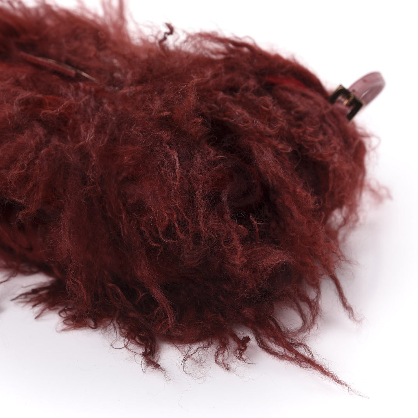 Fur Crocodile Baguette Rosso