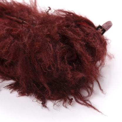 Fendi Fur Crocodile Baguette Rosso 7 of 9