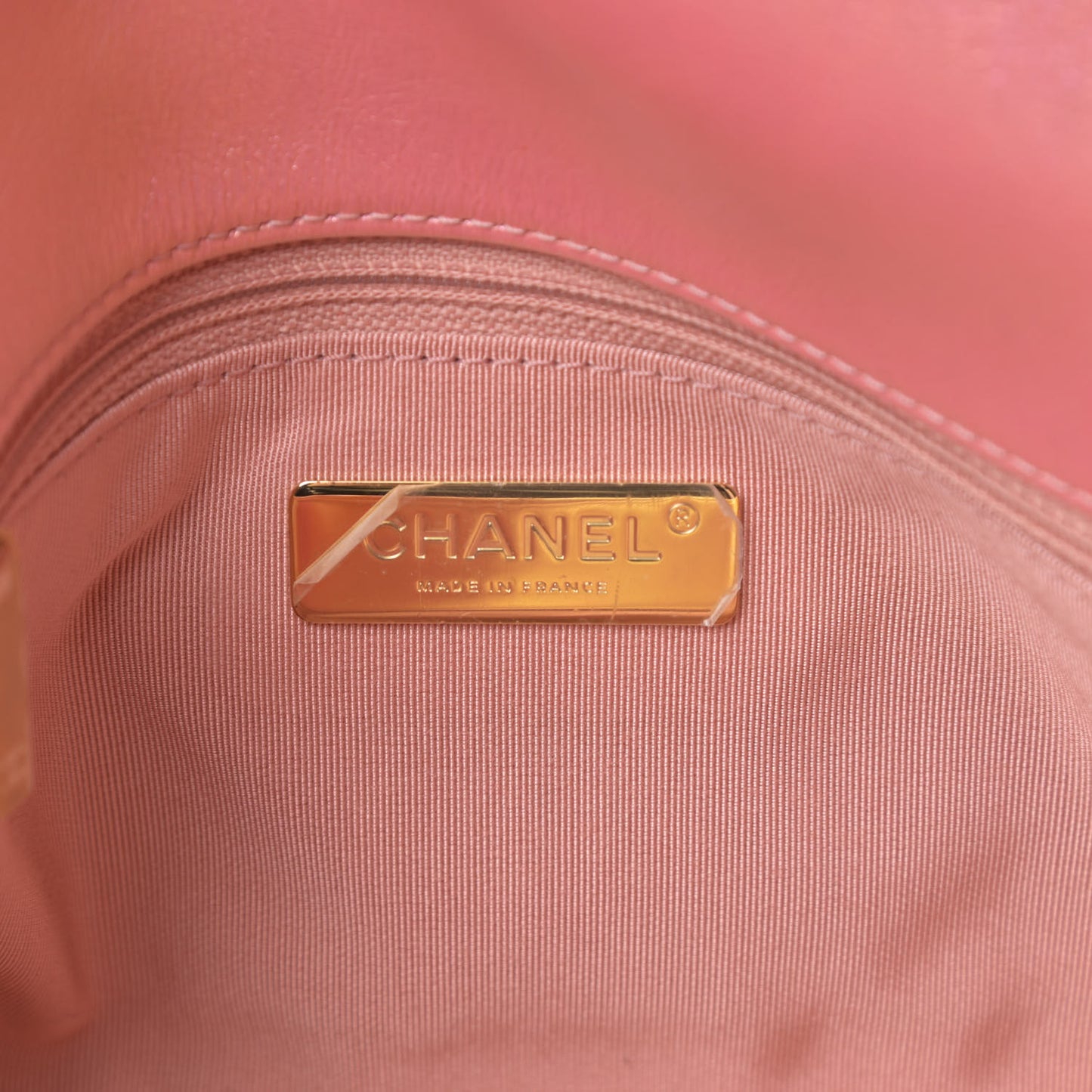 Iridescent Calfskin Quilted Medium Chanel 19 Flap Pink