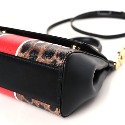 Dolce & Gabbana Dauphine Leopard Graffiti Print Small Miss Sicily Satchel Black 8 of 8