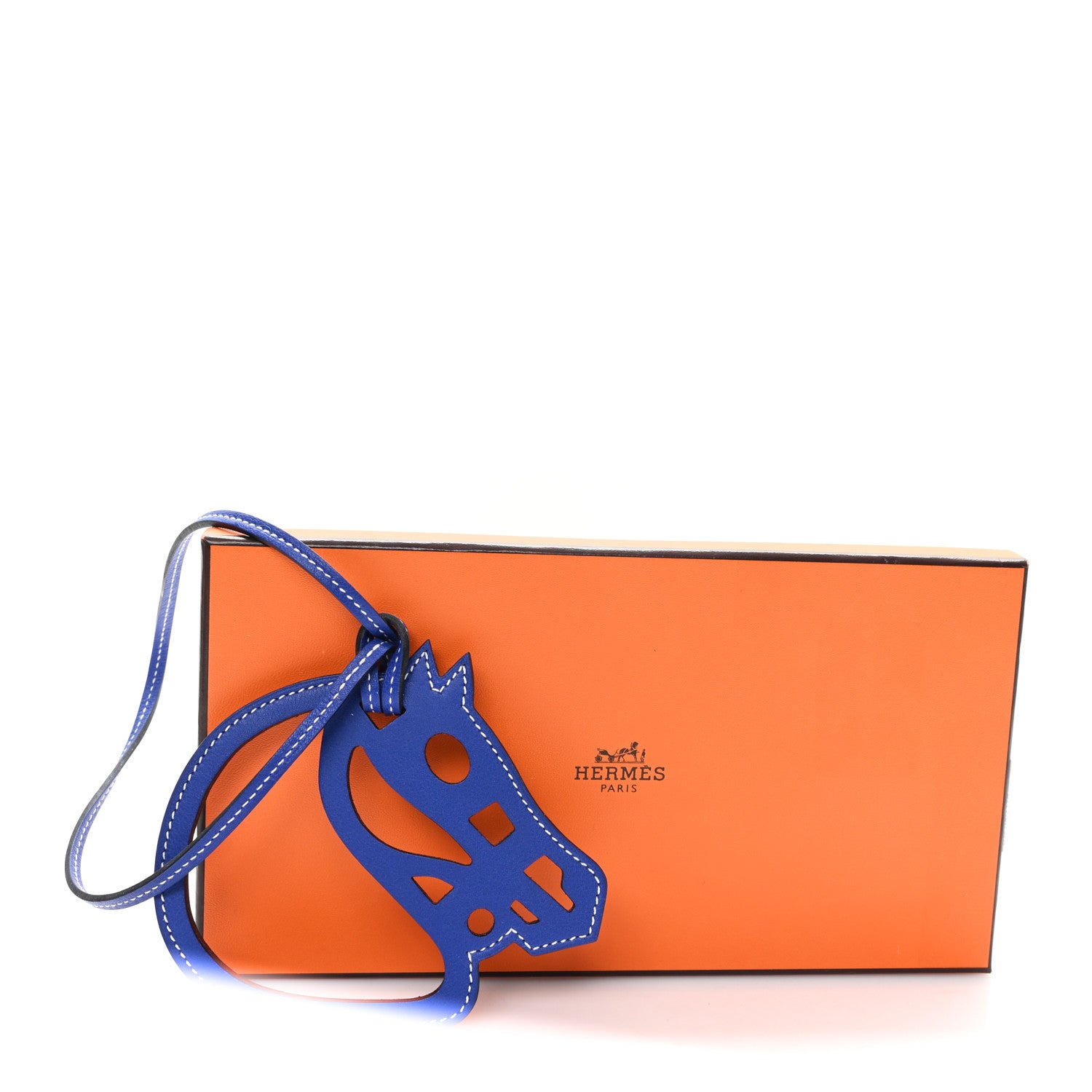 Hermes Swift Paddock Cheval Horse Bag Charm Bleu Electrique