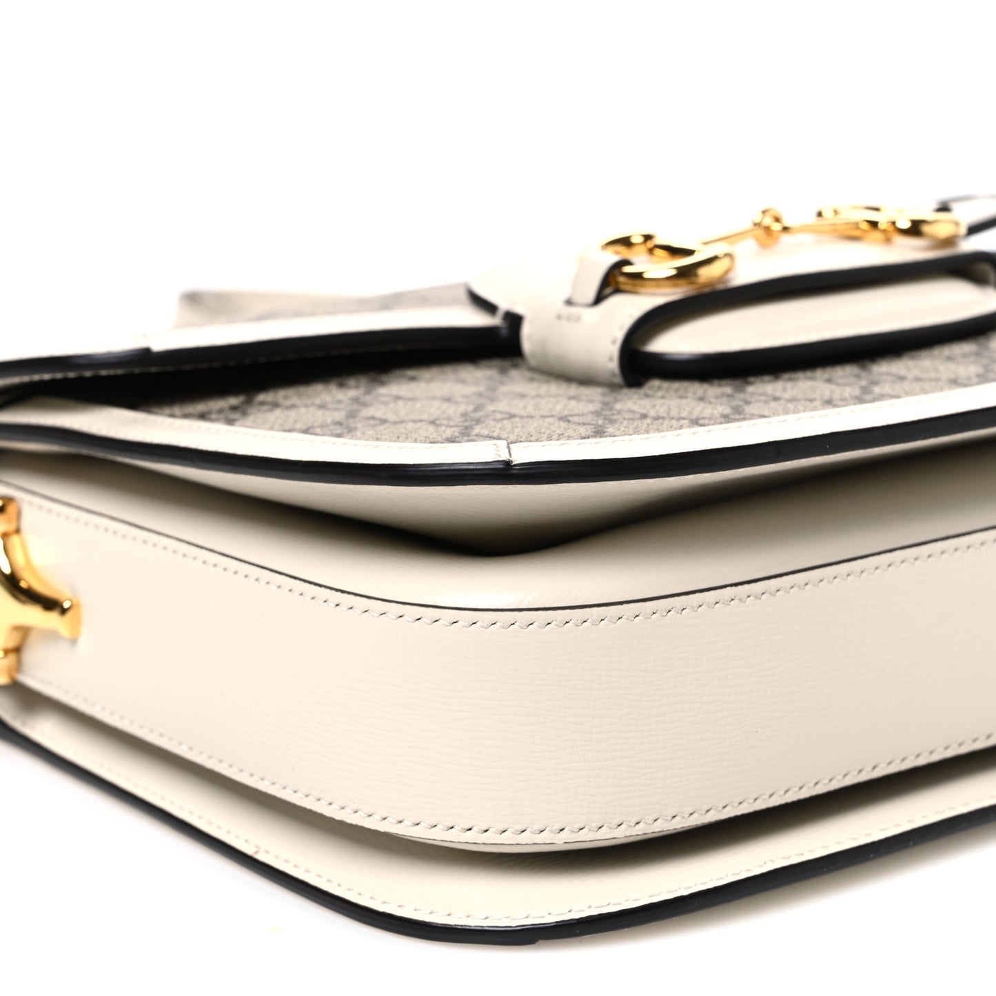 GG Supreme Monogram Horsebit 1955 Shoulder Bag Beige Mystic White