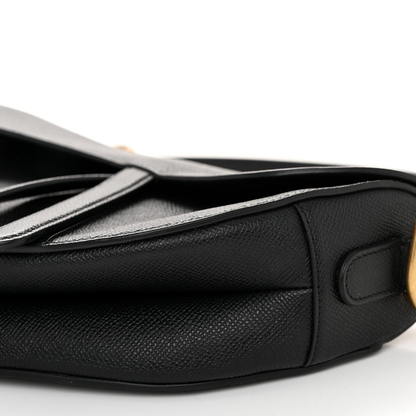Grained Calfskin Saddle Bag Black