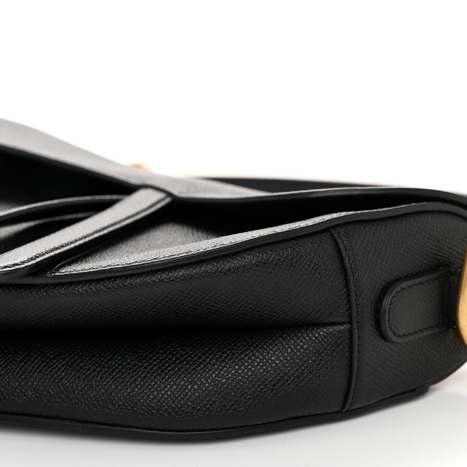 Christian Dior Grained Calfskin Saddle Bag Black 10 of 11