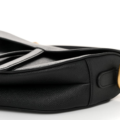 Christian Dior Grained Calfskin Saddle Bag Black 10 of 11
