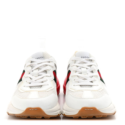 Gucci Lavaredo Eco Fabric Mesh Web Mens Rhyton Reflective Sneakers 10.5 Great White Water Rose Silver 3 of 9