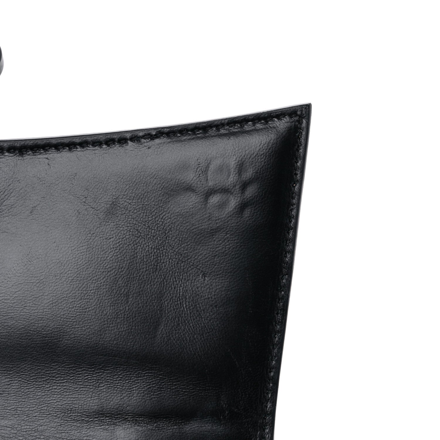 Balenciaga Shiny Calfskin Monochrome Crocodile Embossed Small Hourglass Top Handle Bag Black 12 of 16
