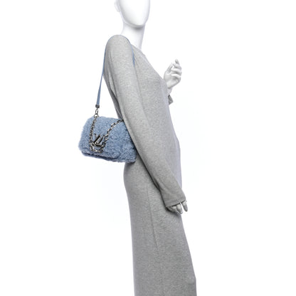 Louis Vuitton Shearling Twist Shoulder Bag PM Blue 2 of 10