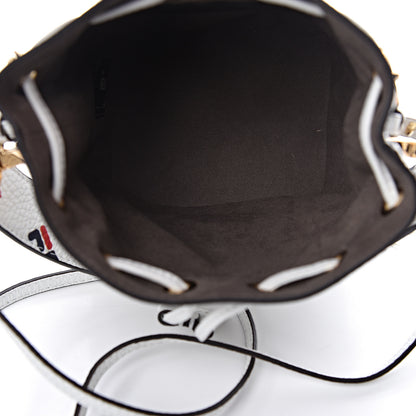 Fendi X FILA Calfskin F is Fendi Mania Fringe Mini Mon Tresor Bucket Bag White 5 of 11
