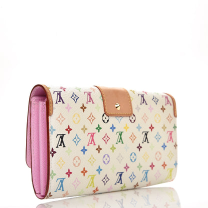 Louis Vuitton Monogram Multicolor Sarah Noeud Wallet White Litchi 3 of 7