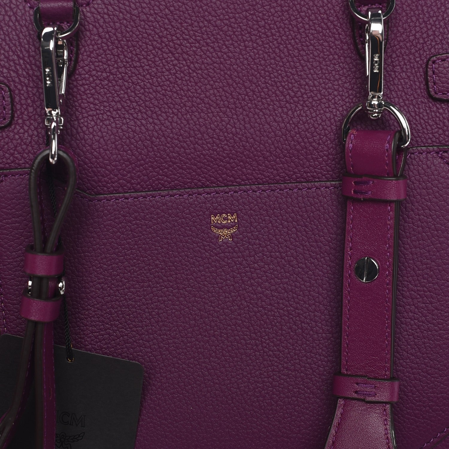 MCM Grained Calfskin Medium Milla Convertible Backpack Mystic Purple 7 of 8