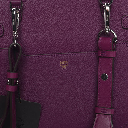 MCM Grained Calfskin Medium Milla Convertible Backpack Mystic Purple 7 of 8