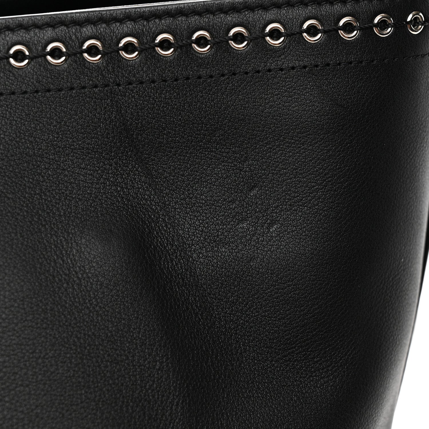 Chanel Grained Calfskin Large Coco Eyelets Shopping Tote Black 18 of 19