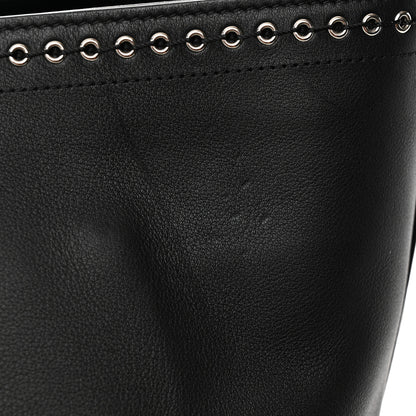 Chanel Grained Calfskin Large Coco Eyelets Shopping Tote Black 18 of 19