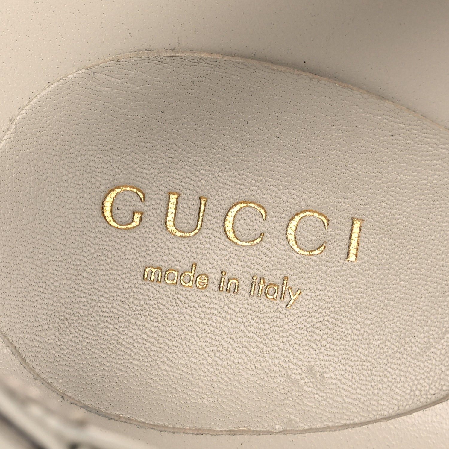 Gucci Calfskin Elizabeth Nappa Charlotte Logo Slingback Sandals 37.5 Mystic White Platino 9 of 15