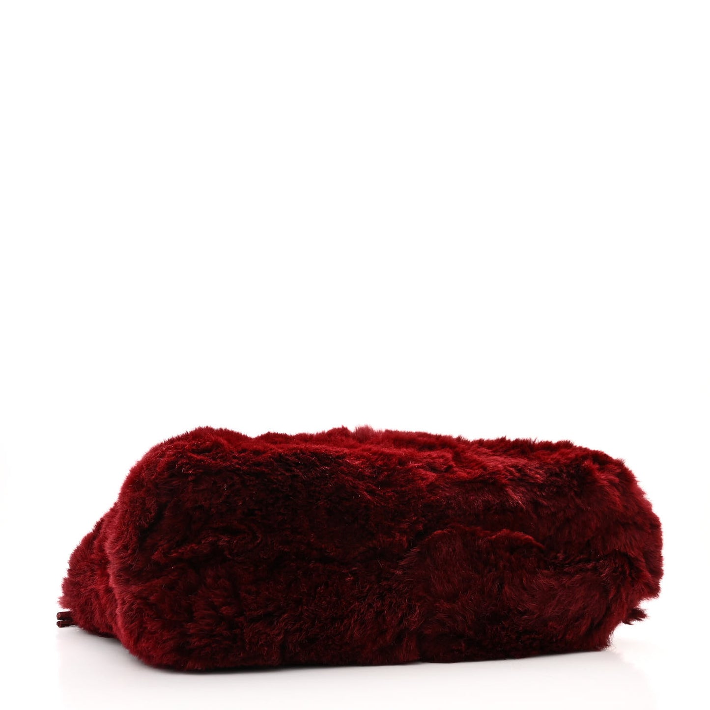 Rabbit Fur Shoulder Bag Burgundy