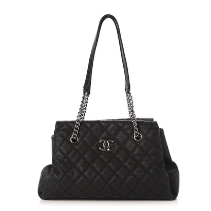 Chanel Iridescent Caviar Quilted Lady Pearly Tote Black 1 of 10
