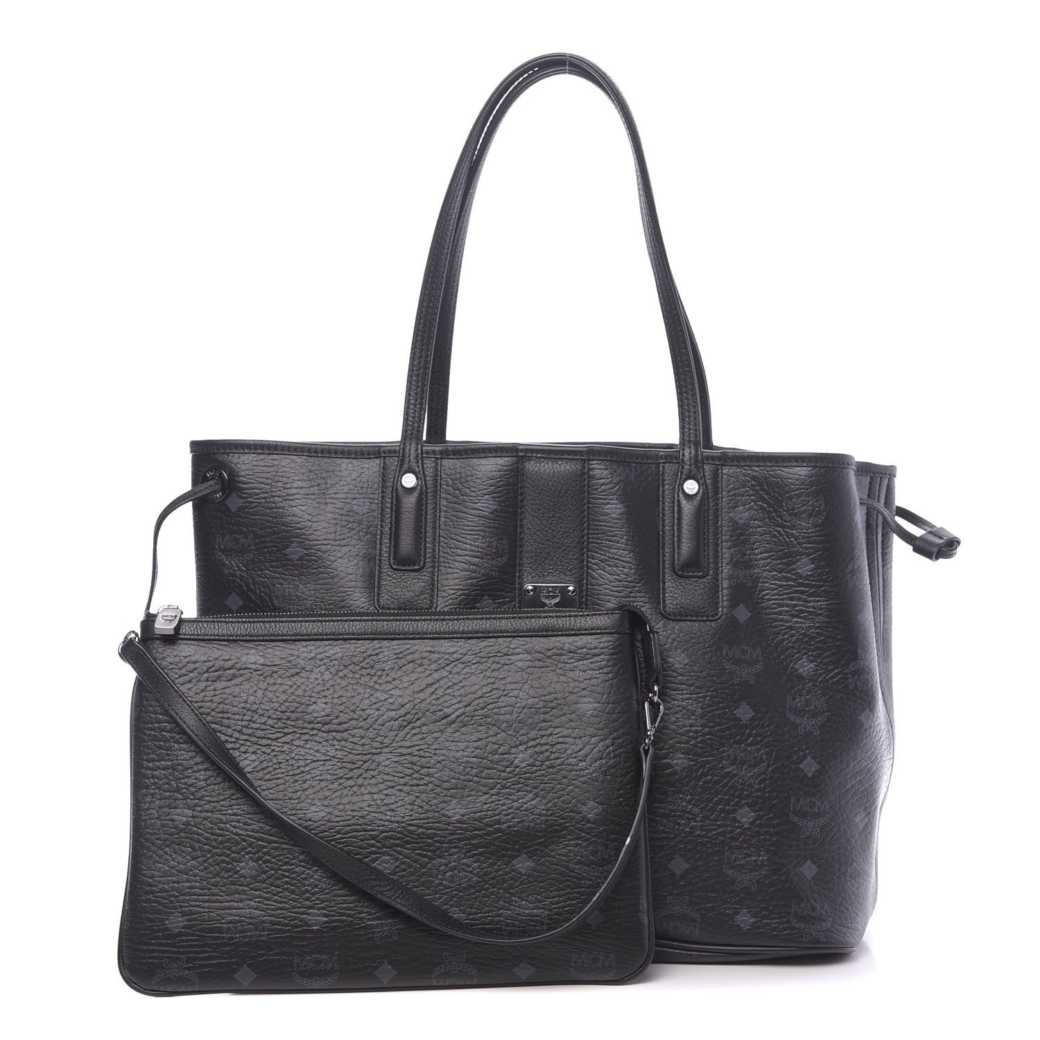 MCM Visetos Medium Liz Reversible Shopper Tote Black 1 of 17