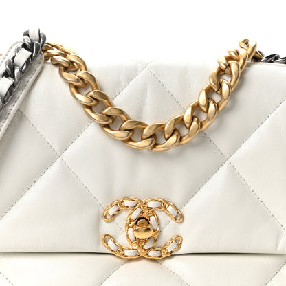 Chanel Lambskin Quilted Medium Chanel 19 Flap White 8 of 10
