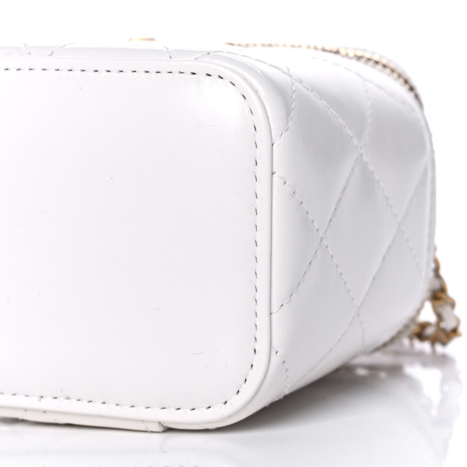 Chanel Calfskin Quilted Mini Perfect Fit Vanity Case With Chain White 11 of 15