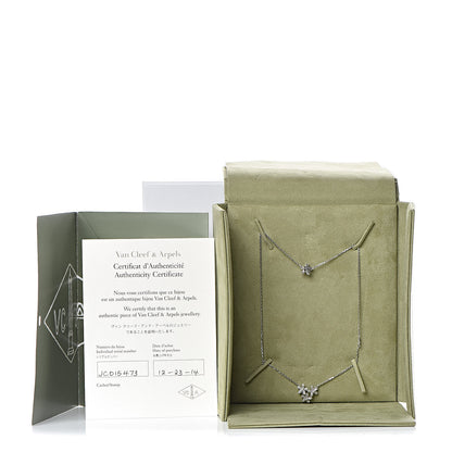 Van Cleef & Arpels 18K White Gold Diamond Socrate 3 Flower Pendant Necklace 7 of 7