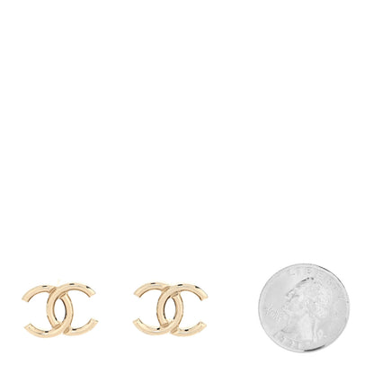 Chanel Metal CC Stud Earrings Gold 2 of 4