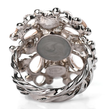 Chanel Crystal CC Ring 6 Silver 3 of 4