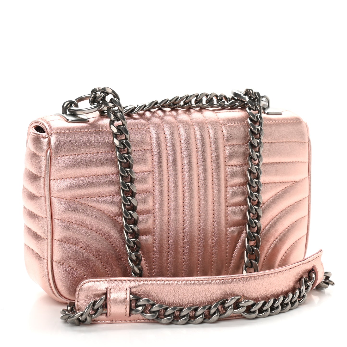 Nappa Impunture Diagramme Small Chain Flap Shoulder Bag Rosa Mordore