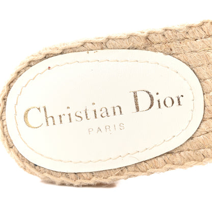 Christian Dior Canvas Embroidered Granville Espadrille Flat Slide Sandals 35.5 Ivory 8 of 10