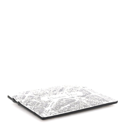 Christian Dior Calfskin Plan De Paris Print Card Holder White Black 4 of 9