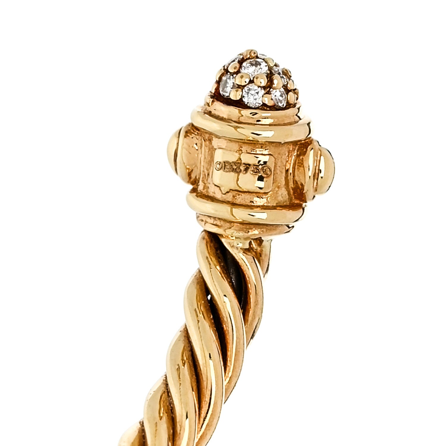 David Yurman 18K Yellow Gold Diamond Renaissance Ring 52 6 4 of 5