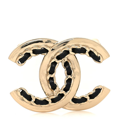 Chanel Lambskin Chain CC Chain Brooch Black Gold 1 of 4