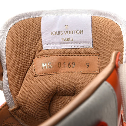 Louis Vuitton LOUIS VUITTON Calfskin Monogram Rivoli High Top Sneakers 9 Orange 6 of 12