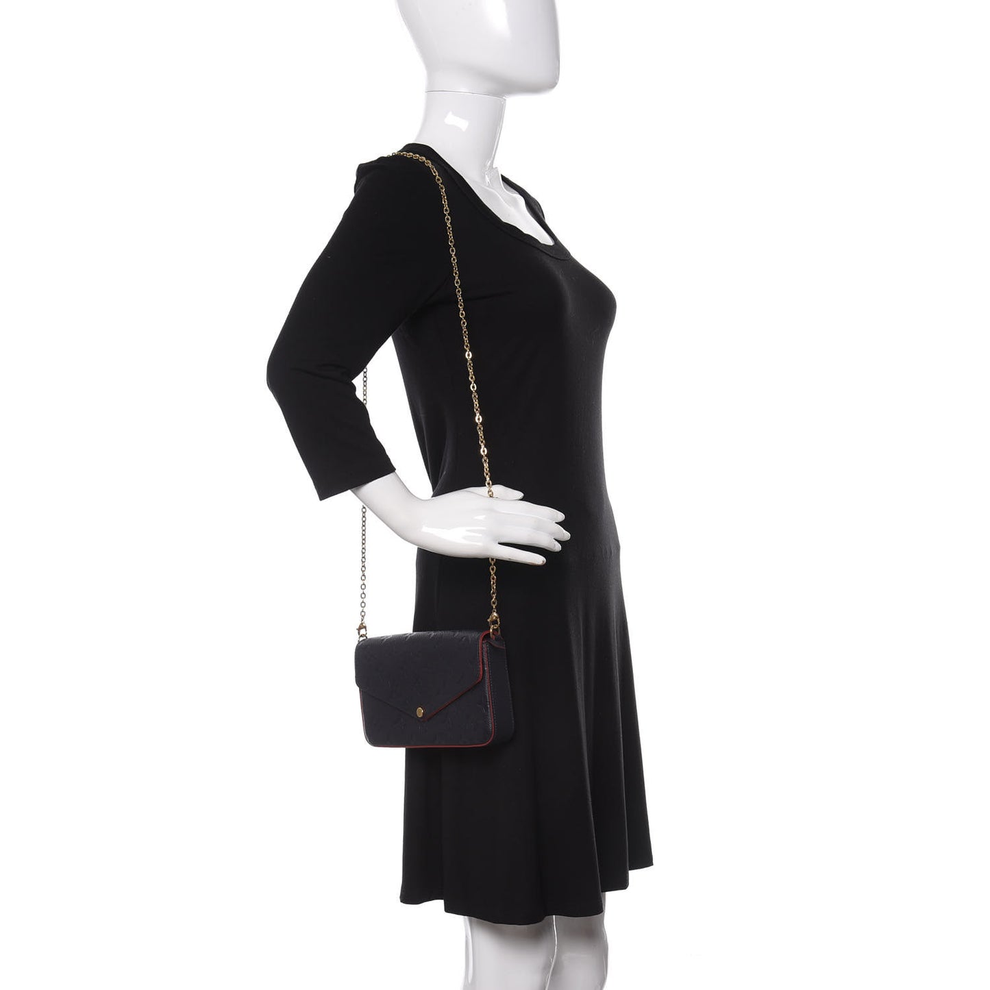 Empreinte Pochette Felicie Chain Wallet Marine Rouge