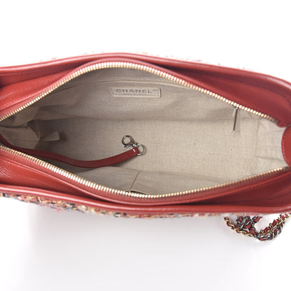 Chanel Tweed Calfskin Medium Gabrielle Hobo Red 5 of 10